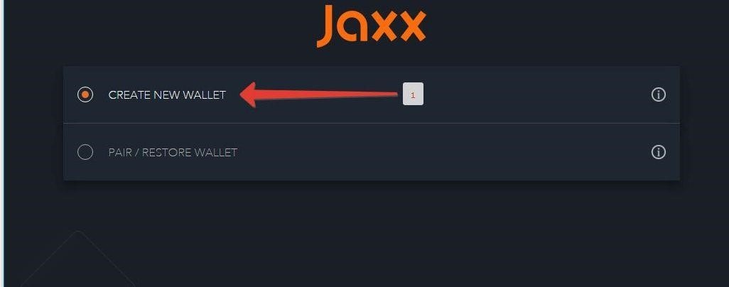 Регистрация в кошельке Jaxx